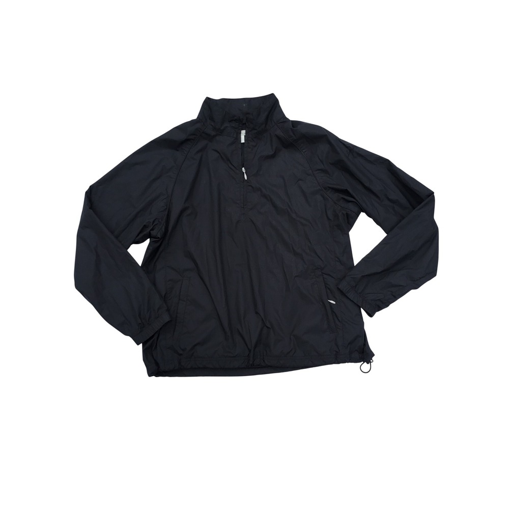 Lady Hagen Mens Black Quarter Zip Windbreaker Golf Jacket L RN104141‎